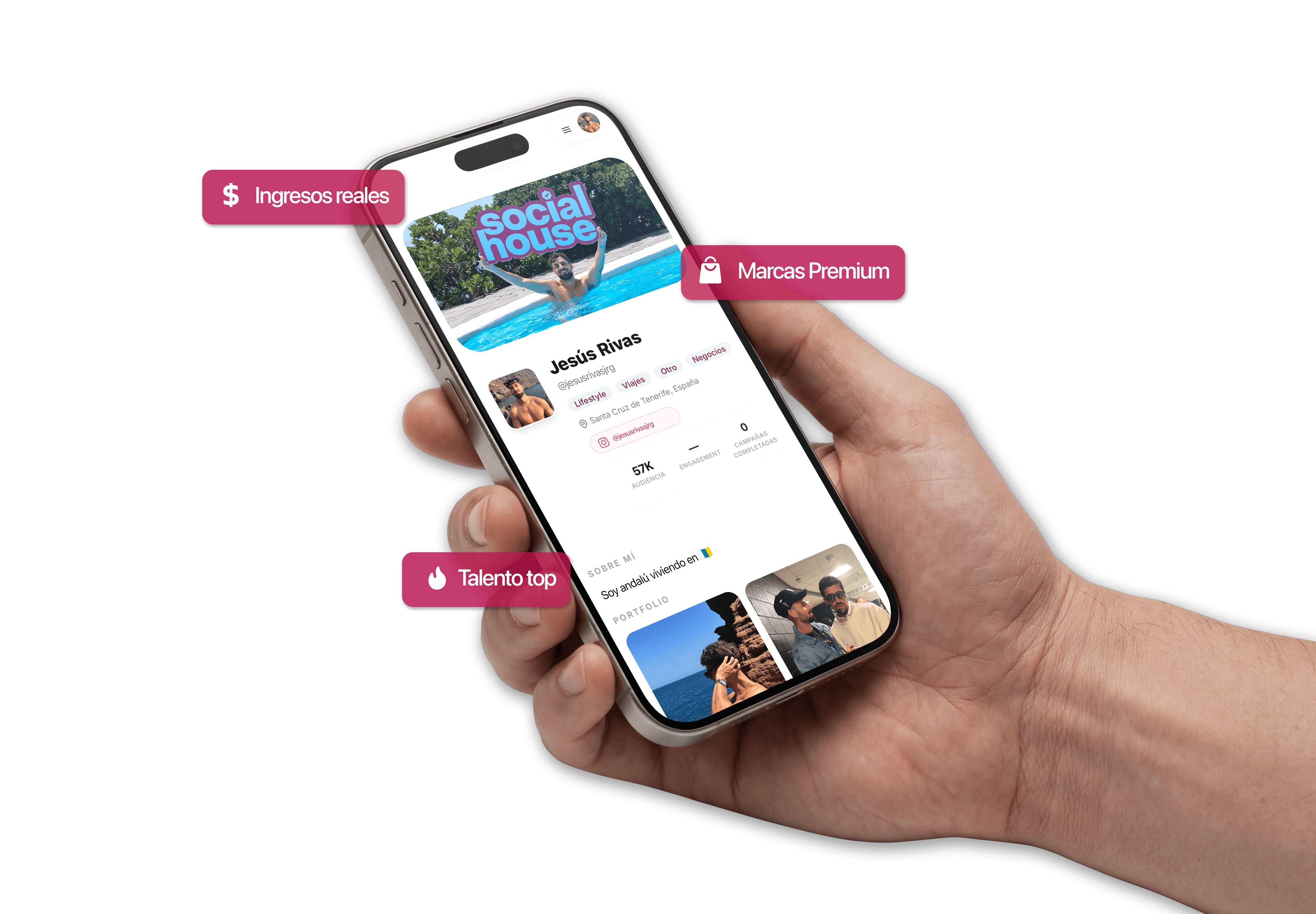 Perfil de creador en Social House: audiencia, marcas premium y talento top
